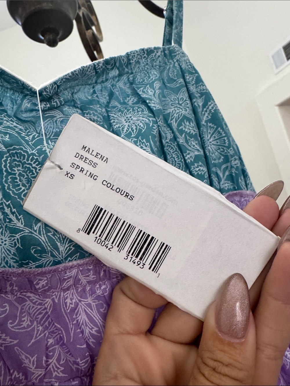 Colorblock Tiered Maxi Skirt in Teal, Lavender, and Mint - Picture 2 of 4